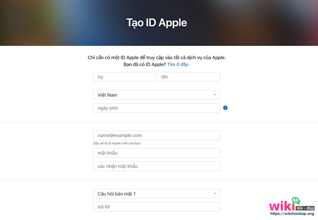 Cách tạo ID Apple trên máy tính thông qua trang chủ